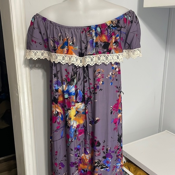 Umgee Maxi Purple Floral Dress Size S - Picture 3 of 8